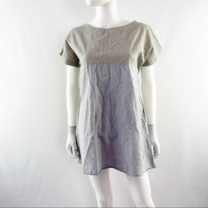 Drichu Size S Handmade in Nepal 2 Color Gray Short Sleeve Tunic Top 100% Cotton